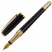Ручка подарочная перьевая GALANT "LUDUS", корпус черный, детали золотистые, узел 0,8 мм, 143529