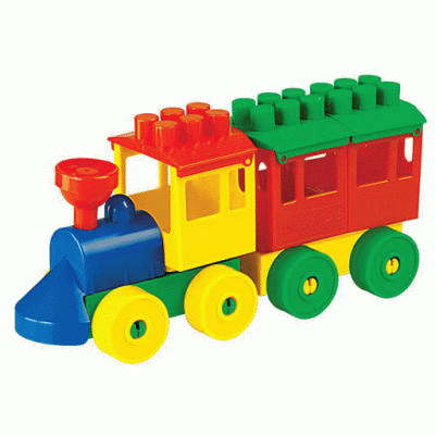 Конструктор Самоделкин Паровоз с одним вагоном 2037