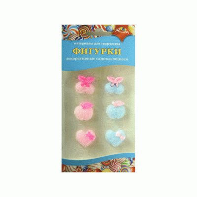 Материалы д/тв. ФИГУРКИ самоклеящиеся Ассорти (сердце, вишенка, яблочко)