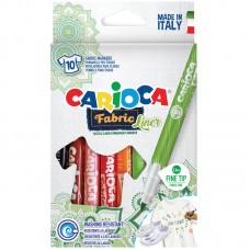 Набор фломастеров для ткани Carioca "Fabric Liner" 10цв., картон. уп., европодвес Carioca 262626