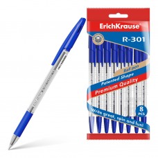 Ручка шариковая ErichKrause® R-301 Classic Stick&Grip 1.0, цвет чернил синий (в пакете по 8 шт.) 56617