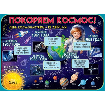 Плакат "Покоряем космос!" 3001619