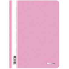 Папка-скоросшиватель пластик. А4, 180мкм, розовая с прозр. верхом BERLINGO* 184159