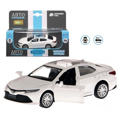 Автопанорама Машинка металлическая 1:43 Toyota Camry, белый, откр. двери, инерция, в/к 17,5*12,5*6,5 см JB1251030