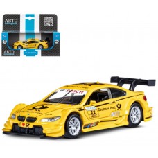 ТМ "Автопанорама" Машинка металлическая 1:42 BMW M3 DTM, желтый, откр. двери, инерция, в/к 17,5*12,5*6,5 см JB1251208