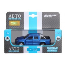 ТМ "Автопанорама" Машинка металлическая  1:46 Volkswagen Amarok, синий, откр. двери, инерция, в/к 17,5*12,5*6,5 см JB1251274