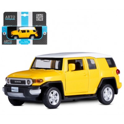 ТМ "Автопанорама" Машинка металлическая 1:43 Toyota FJ Cruiser, желтый, откр. двери, инерция, в/к 17,5*12,5*6,5 см JB1200134