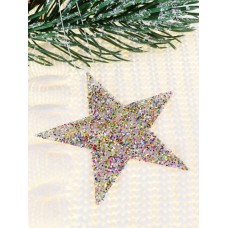 Новогоднее подвесное украшение Звезда, разноцветная 12 см   НУ-5129 НУ-5129