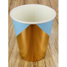 Бумажные стаканы  с тиснением Стильный голубой, 250 мл, 6 шт ФЛ-2793 ФЛ-2793