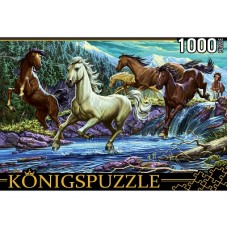 Konigspuzzle. ПАЗЛЫ 1000 элементов. ХK1000-4469 НОЧНЫЕ ЛОШАДИ