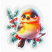 Силиконовая новогодняя наклейка "Краснощекий снегирь" 15*15 см НУ-9590 Силиконовая новогодняя наклейка "Краснощекий снегирь" 15*15 см НУ-9590