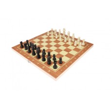 Шахматы деревянные (34х17х3.5 см), фигуры пластик, в пленке  (Арт. AN02585)