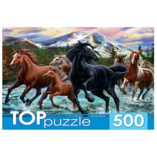 TOPpuzzle. ПАЗЛЫ 500 элементов. ХТП500-6812 Табун лошадей в горах