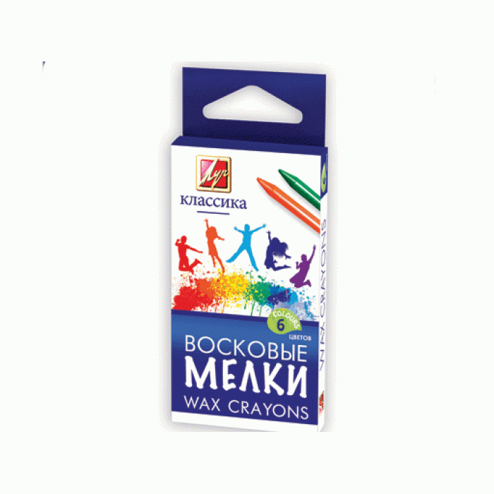 Набор воск. каранд. КЛАССИКА 6 цв. круглые Луч 048301