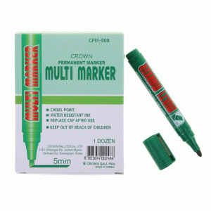 Маркер перманентный Crown "Multi Marker" зеленый, пулевидный, 3мм Crown 002673