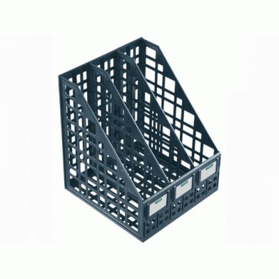 Лоток для бумаг вертикальный Стамм, сборный, 3 отделения, черный Стамм 076884