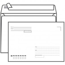 Конверт C5, 1шт Ряжская печатная фабрика, 162*229мм, с подсказом, б/окна, отр. лента 073604