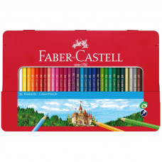 Карандаши цветные Faber-Castell "Замок", 36цв., шестигр., заточ., метал. кор. 286238