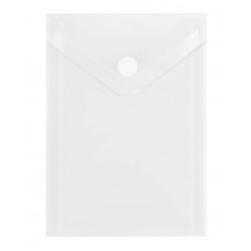 Папка-конверт на кнопке СТАММ А6 (105*148мм), 150мкм, пластик, прозрачная, бесцветная 370522