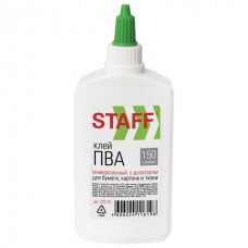 Клей ПВА STAFF, 150 г, с дозатором, 225176