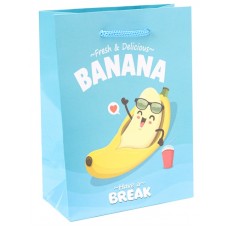Optima Пакет подарочный с глянцевой ламинацией 11,5х14,5х6 см (S) Банан на отдыхе, 128г  ППК-6248