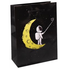 Optima Пакет подарочный с глянцевой ламинацией 11,5х14,5х6 см (S) Селфи на луне, 128г ППК-6247