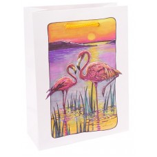 Optima Пакет подарочный с глянцевой ламинацией 11,5х14,5х6 см (S) Фламинго на закате, 128г  ППК-6246