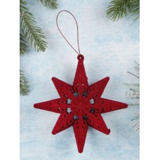 Новогоднее подвесное украшение с бархатом Яркая звезда в ассортименте 13,5 см  НУ-5123 НУ-5123