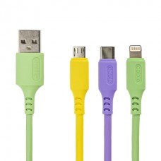 Кабель для зарядки 3 в 1 USB 2.0-Micro USB/Type-C/Lightning 1 м SONNEN медь 513562