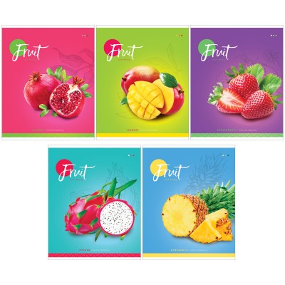 Тетрадь 60л., А5, клетка ArtSpace "Фрукты. Colorful fruits", ВД-лак Спейс 282083