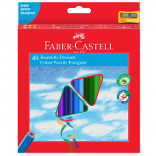 Карандаши цветные Faber-Castell 48цв., трехгран., заточен., картон, европодвес, с точилкой Faber-Castell 286225