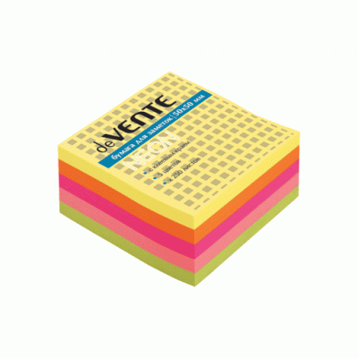 Блок самоклеящийся стикеры 51*51 250л 5цв неон DEVENTE 2010335 581530