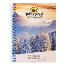 Скетчбук А6 Soft Touch Good Morning Mountain (7БЦ, спираль, 40л, 100г) С40-5757 С40-5757