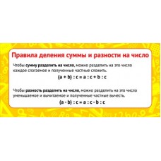 ШМ-9156 Карточка. Правила деления суммы и разности на число (формат 61х131 мм), 460709144040909156