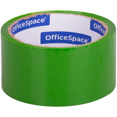 Клейкая лента упаковочная OfficeSpace, 48мм*40м, 45мкм, зеленая, ШК 212004