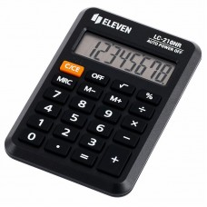 Калькулятор карманный Eleven LC-210NR, 8 разрядов, питание от батарейки, 64*98*12мм, черный 339229