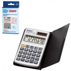 Калькулятор STAFF карманный металлический STF-1008, 8 разрядов, двойное питание, 103х62мм