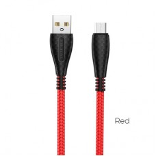 Кабель USB - micro USB Borofone BX38, Cool, 1.0м, круглый, 2.4A, силикон, цвет: красный