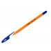 Ручка шариковая СТАММ "Орбита 100" синяя, 0,7мм, оранжевый корпус 370168