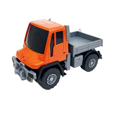 Самосвал бортовой Мерседес "Unimog U 500" ЛЮКС ЧЕРН (17,5 см. Оранж.) 08134