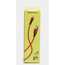 Кабель USB - Apple 8 pin Borofone BX20 Enjoy, 1.0м, круглый, 2.1A, нейлон, цвет: красный 6931474700780