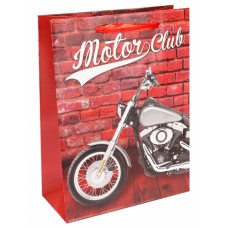 Dream cards Пакет подарочный с мат. лам. Крутой мотоцикл и красная стена 18х24х8.5 см (M),210 г ПКП-3440