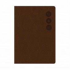 Телефонная книга А7, 64л., кожзам, OfficeSpace "Nebraska" коричневый с вырубкой 326524