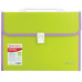 Портфель пластиковый BRAUBERG "Joy", А4 (330х245х35 мм), 13 отделений, с окантовкой, индексные ярлыки, салатовый, 227974