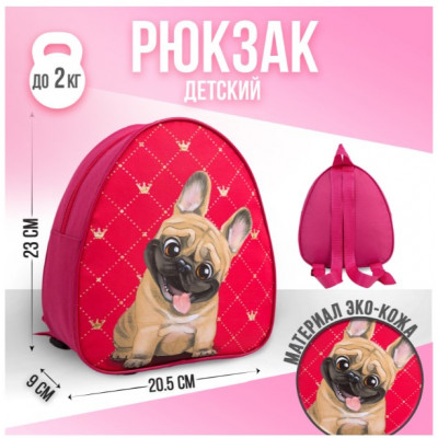 Рюкзак детский "Собака", 23*20,5 см, отдел на молнии      7836108