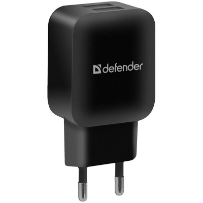 Зарядное устройство сетевое Defender EPA-13 2*USB 2.1А output пакет черный 297722