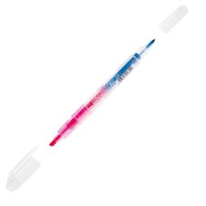 Текстовыделитель двухсторонний Crown "Multi Hi-Lighter Twin" розовый/голубой, 3/2мм 208941