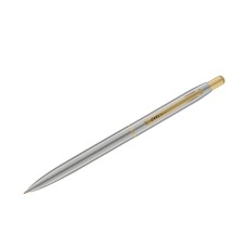 Ручка шариковая Luxor "Sterling" синяя, 1,0мм, корпус хром/золото, кнопочный механизм, футляр 374731