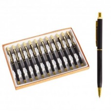 Подарочная ручка шариковая Alingar, 1,0 мм, синяя, автоматическая, металлический корпус, цвет черный, картонная упаковка AL7833