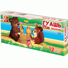 Гуашь ZOO 15 мл 12 цв. баночки скрепленные между собой Луч 067559